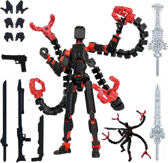 (Assembly Completed) T13 Action Figure Set, 7.2 Inch Dummy 13 3d Printed ActionFigure Toy Gifts for Kids, Robot 13 Action Figure Full Body Mechanical Doll Christmas Birthday Gift for Boys Girls