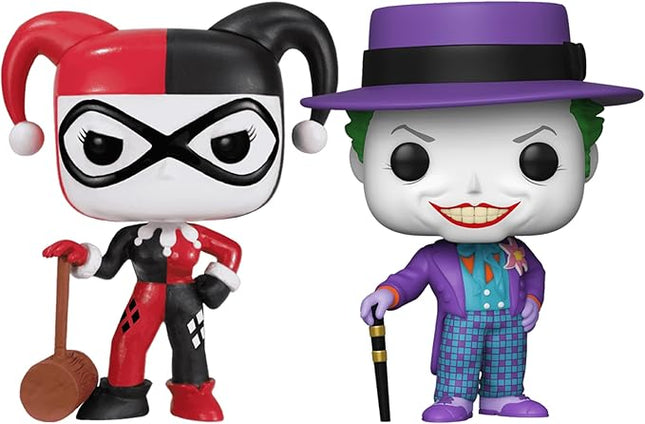 Funko Pop! Batman DC Heroes 2-Pack – Harley Quinn w/Mallet (#45) & Joker with Hat (#337 Common)