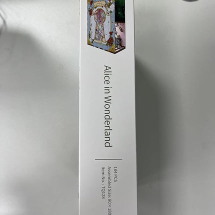 Tonecheer DIY Book Nook Kit for Adults,3D Wooden Puzzle Bookend Bookshelf Insert Library Decor, Booknook Miniature House Kit with Body Motion Sensor LED Light (Alice in Wonderland)