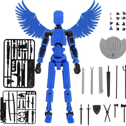 MerryXD T13 3D Action Figure,Assembly Completed Dummy Nova Titan Lucky 13 Action Figure 3D Printed Multi-Jointed Movable Toy Blue