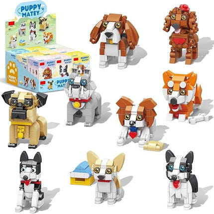 9 in 1 Mini Dog Building Blocks Set, Micro Bricks Animals Building Toys, Party Favors Pet Toys Gifts for Kids, Christmas Dog Toy for Boys and Girls