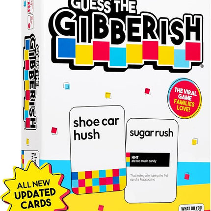 Guess The Gibberish Card Game for Families by Relatable, From The Creators of Incohereant, Fun Kids Games for Kids 12+, Game Night With Friends, Includes 400 Cards, Instructions, and 1 Sand Timer