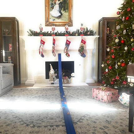 FlexTrack 5000 Flexible Race Car Track for Kids Toy with Suction Cups Compatible with Hot Wheels and Diecast 1/64th Cars and More 15 Feet Long Rolls Up Portable Racetrack (Racing Blue)