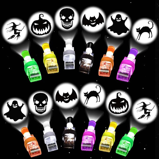 Halloween Party Favors for Kids, 36 Pcs LED Light Up Finger Lights Halloween Goodie Bag Fillers Treats Stuffers Glow in The Dark Toys Bulk for Halloween Party Gifts Trick or Treat Toy