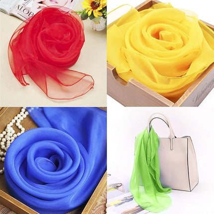30 Pcs Sensory Scarves, Juggling Scarves for Kids, Square Dance Scarf Magic Movement Scarves Performance Props Accessories 24 by 24 Inch in 10 Colors
