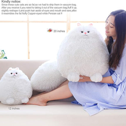 Winsterch Giant Cat Stuffed Animal,Big Stuffed Animal 20 Inches Plush Cat Animal Baby Doll Birthday Gifts for Kids,Boys,Girls,Large Fluffy White Stuffed Cat Plush Toy