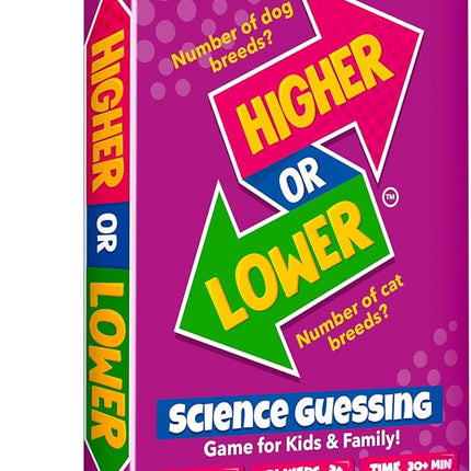 QUOKKA Trivia Board Games for Kids and Adults - Version V2.0 - Family Night Science Games 4xSet Higher or Lower Trivia Cards | Guess Fun Questions | 2 + Players - Challenge Your Science Knowledge