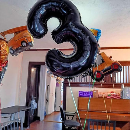 Smlpuame 40 inch Number Balloon 0-9 Black Large Number 19 Balloons,Digital Balloons for Birthday Party Celebration Decorations Supplies, Helium Foil Number Balloons for Wedding Anniversary