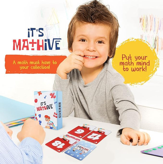 It's Mathive Card Game for Kids – Interactive Math Game Learning Games for Teens, Adults – Easy Gameplay Fast Paced Smart Games for Classroom, Home – Fun and Educational Game