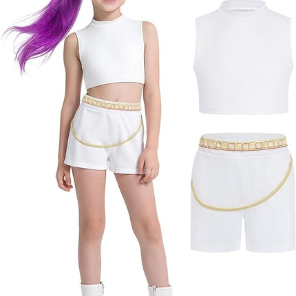 Girls Demon Pop Singer Hunters Costume 3-14 Years Stage Dance Idol Cosplay Outfit, Kids Halloween Costumes