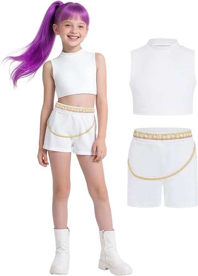 Girls Demon Pop Singer Hunters Costume 3-14 Years Stage Dance Idol Cosplay Outfit, Kids Halloween Costumes