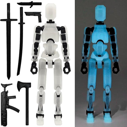 Assembly Completed T13 Action Figure, Titan 13 3D Printed Action Figure, Lucky 13 Assembled Dummy 13 Glow in The Dark