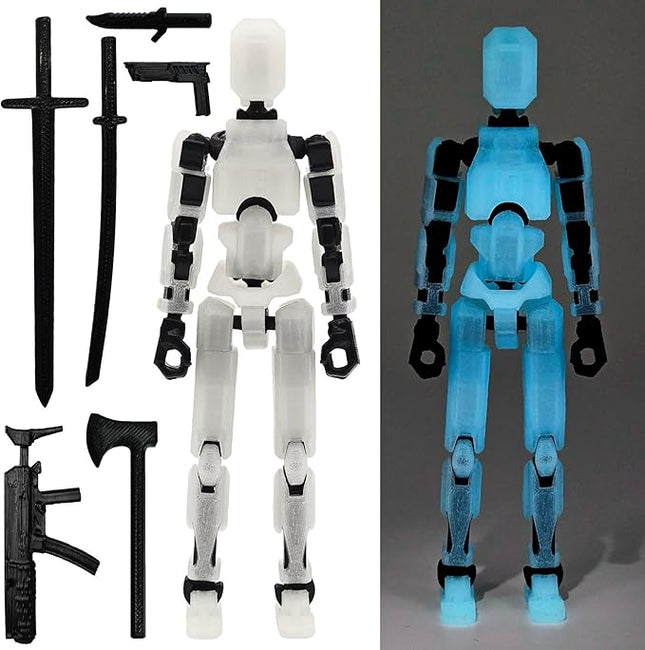 Assembly Completed T13 Action Figure, Titan 13 3D Printed Action Figure, Lucky 13 Assembled Dummy 13 Glow in The Dark