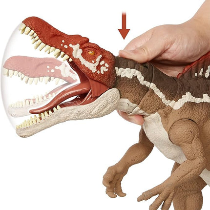 Jurassic World Toys Extreme Chompin' Spinosaurus Dinosaur Action Figure, Huge Bite, Authentic Decoration, Movable Joints, Ages 4 Years Old & Up