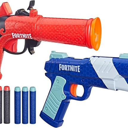 Nerf Fortnite Dual Pack Includes 2 Blasters (Flint-Knock & LP) and 6 Elite Foam Darts