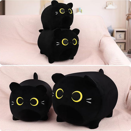 Black Cat Plush Stuffed Animal-11.8'' Black Cat Plush Toy, Cute Soft Plush Pillow, Cute Soft Plushie Pillow Plushie Stuffed Cat Toys, Christams Birthday Decoration Doll Gift for Kids Girls Boys