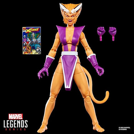 Marvel Legends Series Feral, X-Force #1 (1991) and X-Men Comics-Inspired Collectible 6-Inch Scale Action Figure with Character-Sized Comic Accessory
