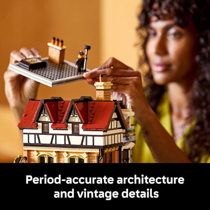 LEGO Icons Tudor Corner Building Set for Adults 18+ - DIY Miniature House Kit - Collectible Mini House Building Set for Men and Women - Crafting Gift for Adults - 10350