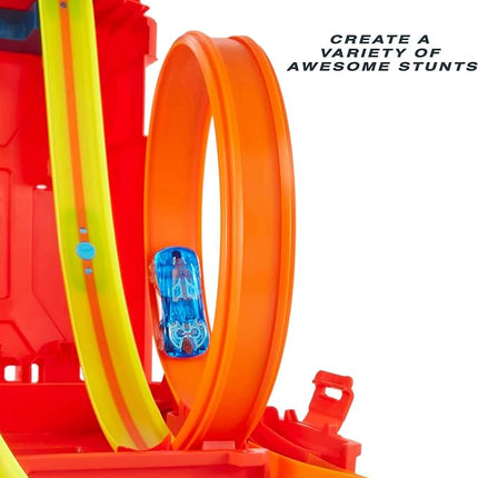 Hot Wheels Toy Car Set, Track Builder Unlimited Playset Fuel Can Stunt Box, 14 Component Parts & 1:64 Scale Vehicle