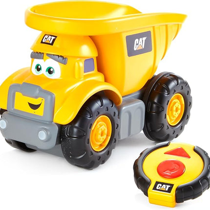 CAT Construction Toys, Junior Crew Lil' Movers Remote Control Truck, RC Car + Dump Truck, Working Headlights, with Child Friendly Controller
