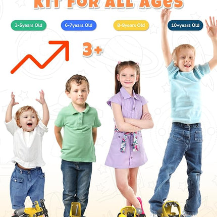 STEM Toys for 5-8 Year Old Boys, 10-in-1 Electric Toy Building Blocks for Kids Ages 4-8 Educational Construction Science Kit, Creative Activities for Boys 4-6, 8-10 Birthday & Holiday Idea Gift