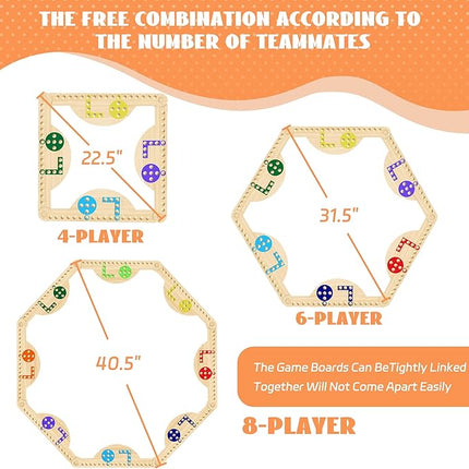 Solid Wood Marbles and Jokers Board Game: Versatile Family Entertainment for 2-8 Players, Featuring Interlocking Game Boards, Multiple Colors, Marbles, and Card Decks Ideal for Parties and Game Nights