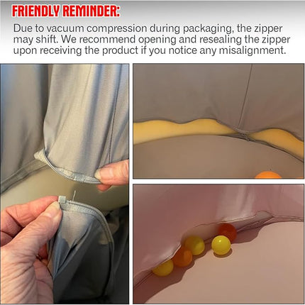 Foam Ball Pit for Toddlers, 35.4"x 11.8" Kids Ball Pit, Soft Round Baby Ball Pool, Ideal Gift for Girls and Boys, Indoor and Outdoor Game(Blue, NO Balls)