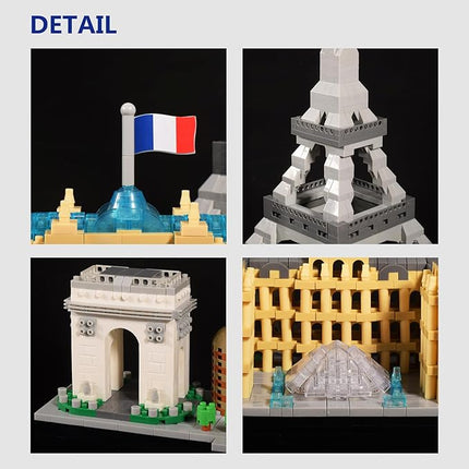 Architecture Series Mini Bricks for Adults and Teens,Paris Skyline Collection,3680 PCS, Micro Building Blocks Set Model Kit,Landmark Model
