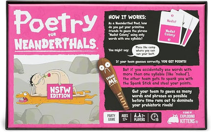 Exploding Kittens Poetry for Neanderthals NSFW Edition 2+ Players - Ages 17+ - 15 Minutes to Play - Adult Competitive Word Guessing Game - Party Game, Family Game Night, Adult Card Game