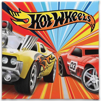 Mattel Hot Wheels Color Burst Gallery Wrapped Canvas Wall Decor - Fun Hot Wheels Picture for Kids' Bedroom or Play Room