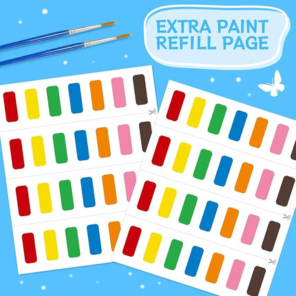 Paint with Water Coloring Books for Toddlers,Mess Free Watercolor Painting Papers for Kids Water Color Paint Kit Art Craft Birthday Gift for Ages 1-3, 4-8(Farm)