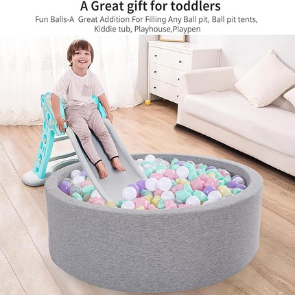 Ball Pit Balls Pack of 100 200 500 - Star and Round Set BPA Free Phthalate Free Non-Toxic Crush Proof Play Balls Soft Plastic Balls for Toddlers Baby Kids Birthday Pool Tent Party