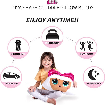 Franco Kids Bedding Soft Plush Cuddle Pillow Buddy, One Size, LOL Surprise Diva