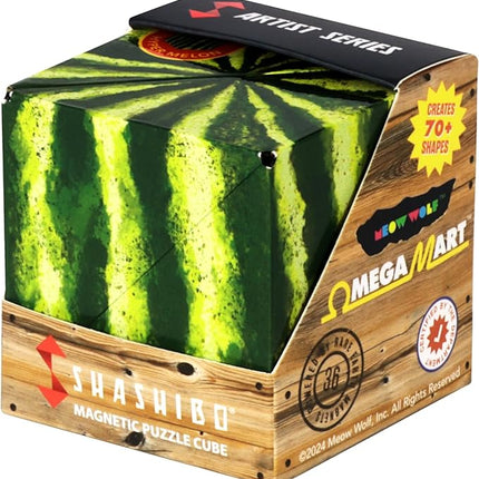 SHASHIBO Shape Shifting Box - Award-Winning Fidget Toy w/ 36 Rare Earth Magnets - Fidget Cube Transforms Into Over 70 Shapes, Sensory Toy Gift for Kids, Teens, and Adults (Hyper Melon)