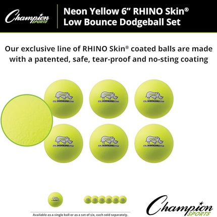 Champion Sports® Rhino Skin® Low Bounce Dodgeball Sets & Singles for Playground, PE, Backyard & League Games – Team Sports Equipment for Youth & Adults