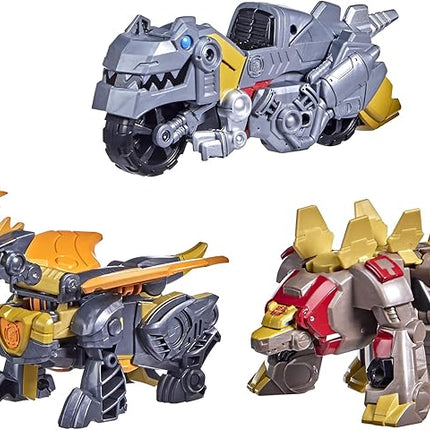Transformers Dinobot Adventures Dinobot Squad Grimlock, Dinobot Snarl, and Predaking 3-Pack Converting Figures, 4.5-Inch Toys, Ages 3 and Up (Amazon Exclusive)