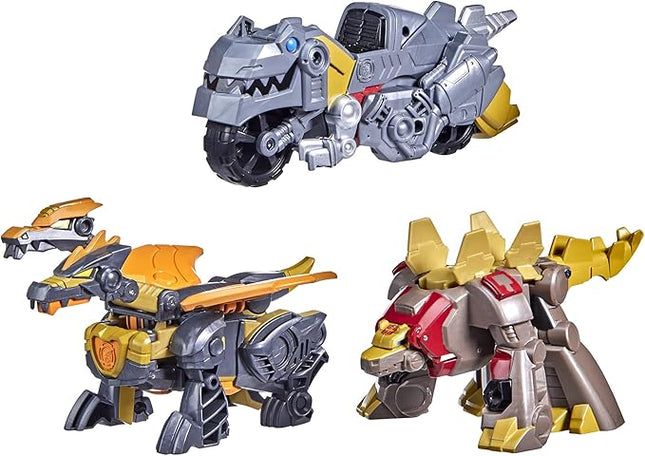 Transformers Dinobot Adventures Dinobot Squad Grimlock, Dinobot Snarl, and Predaking 3-Pack Converting Figures, 4.5-Inch Toys, Ages 3 and Up (Amazon Exclusive)