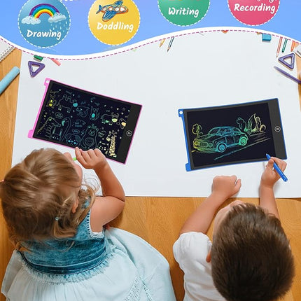TECJOE 2 Pack LCD Writing Tablet, 8.5 Inch Colorful Doodle Board Drawing Tablet for Kids, Kids Travel Games Activity Learning Toys Birthday Gifts for 3 4 5 6 Year Old Boys and Girls Toddlers