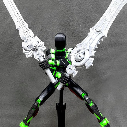 T13 Action Figure for Kids,3D Printed Titan 13 Figure with Multiple Accessories,Dummy 13 Desktop Decorative Toy(Black-Green)