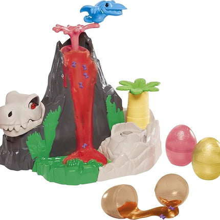Play-Doh Slime Dino Crew Lava Bones Island Volcano Playset with HydroGlitz Eggs and Mix-ins, Dinosaur Toy for Kids 4 Years and Up, Non-Toxic