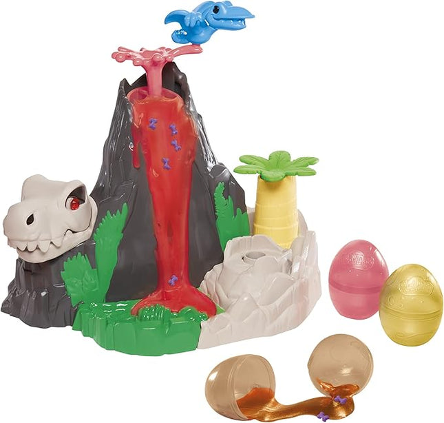 Play-Doh Slime Dino Crew Lava Bones Island Volcano Playset with HydroGlitz Eggs and Mix-ins, Dinosaur Toy for Kids 4 Years and Up, Non-Toxic