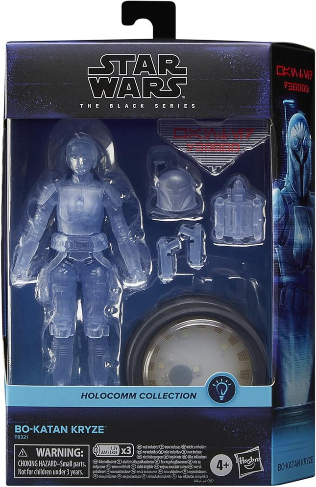 Star Wars The Black Series, Holocomm Collection Bo-Katan Kryze Collectible Action Figure with Holographic Disco That Lights Up