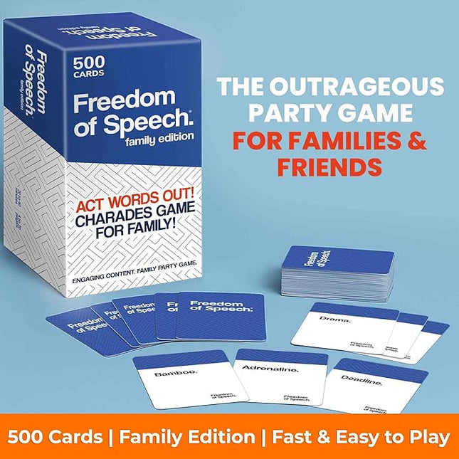 QUOKKA Freedom of Speech Card Board Game - Family Edition - Fast-Paced | Guess The Word | Easy to Play - Party Game for Game Night