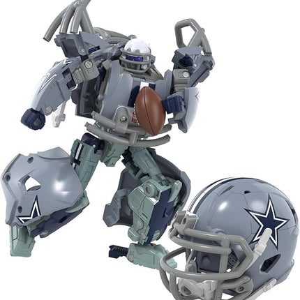 Transformers NFL Dallas Cowboys Starblitz 5.5-Inch Action Figure Changes from Robot to Helmet, Football Toys for Ages 8+