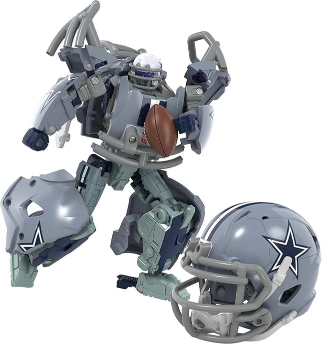 Transformers NFL Dallas Cowboys Starblitz 5.5-Inch Action Figure Changes from Robot to Helmet, Football Toys for Ages 8+