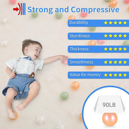 STARBOLO Ball Pit Balls - 100pcs Crush Proof Plastic Children's Toy Balls Macaron Ocean Balls for Birthday Parties Games Pool Foam Ball Pit Play Tent …