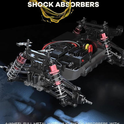 MJX 16208 1/16 RTR Brushless RC Cars, Top Speed 42mph 4x4 Hobby Electric Off Road Jump Remote Control Truck, Adult RC Monster All Terrain Remote Control Cars