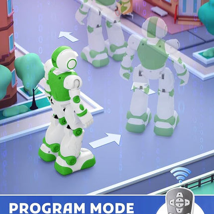 Robot Toys for Kids,Programmable Remote Control Smart Walking Dancing Robot Toy with Gesture & Sensing for Age 4 5 6 7 8 9 10 Year Old Boys for Birthday Present,Green