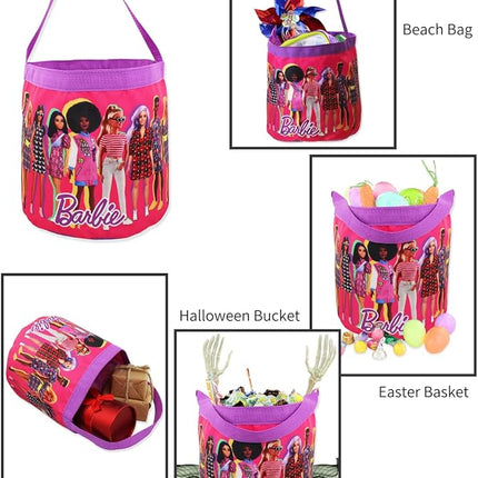 Barbie Collapsible Nylon Basket Bucket Tote Bag
