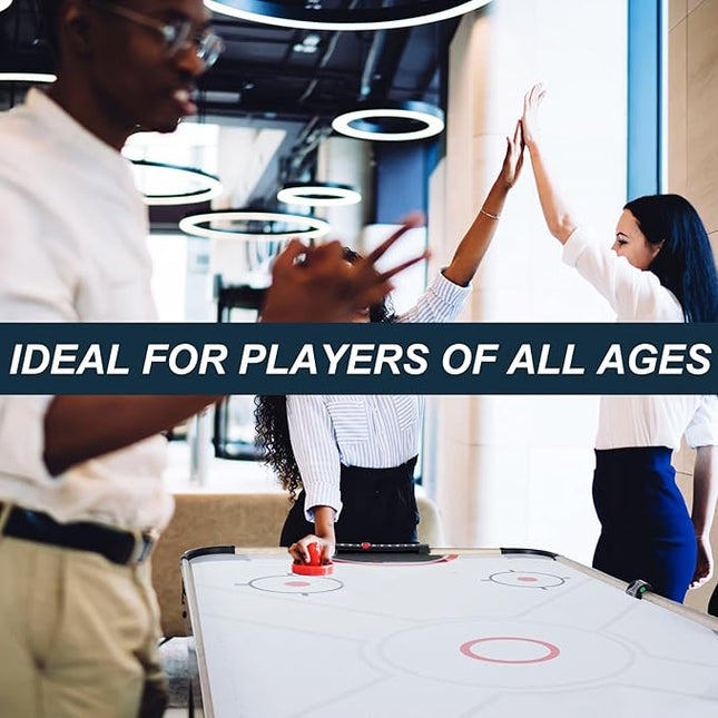 58 Inch LED Folding Air Hockey Table for Family, Foldable Sports Hockey Game Set w/2 Pucks, 2 Pushers, Powerful Motor, Hockey Table for Adults and Kids, Home Game Room